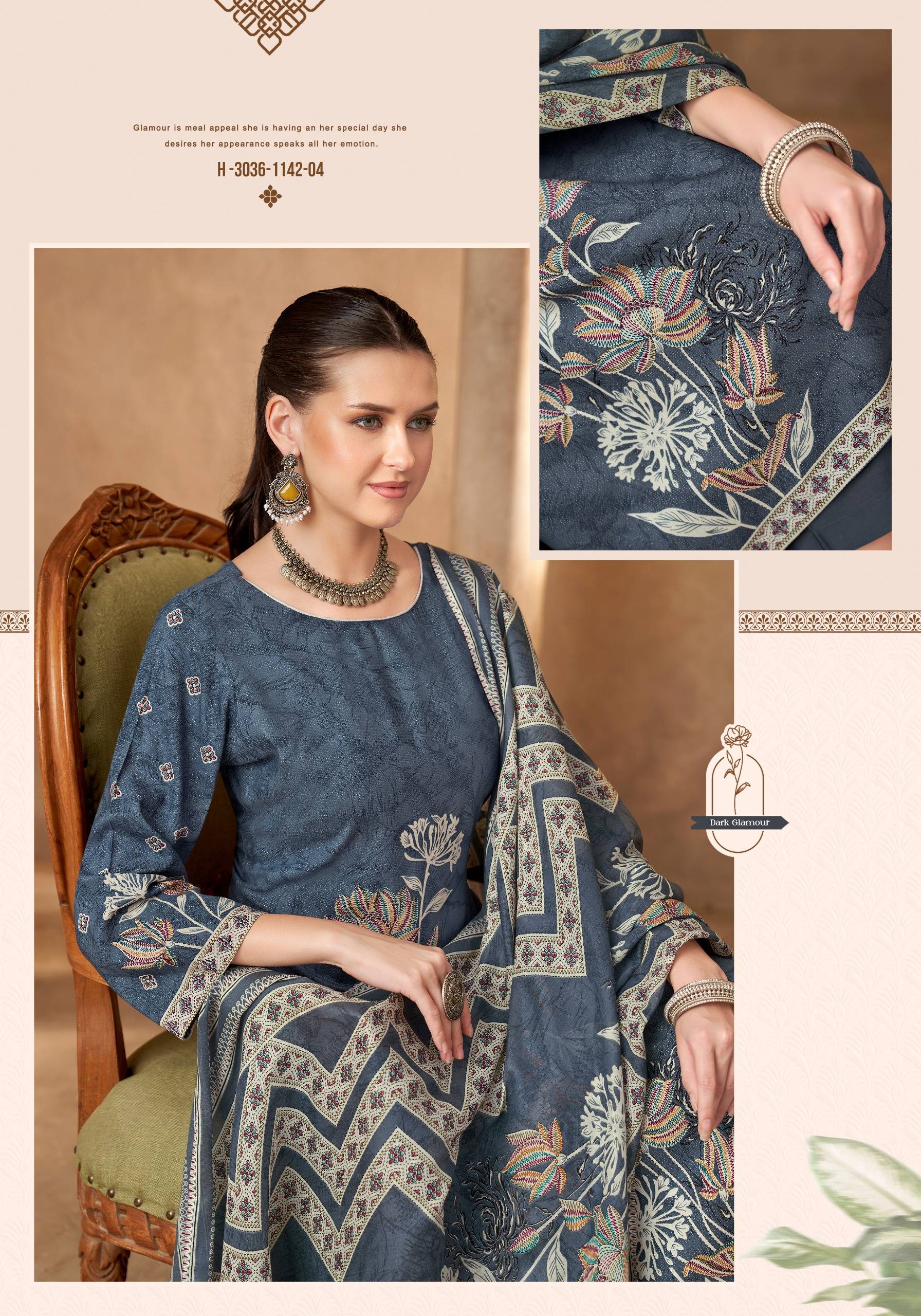 ROSEY-5 By Harshit Fashion Hub 3036-1142-01 To 3036-1142-06 Series 